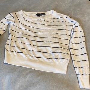 360 Cashmere white and Black Knit Top